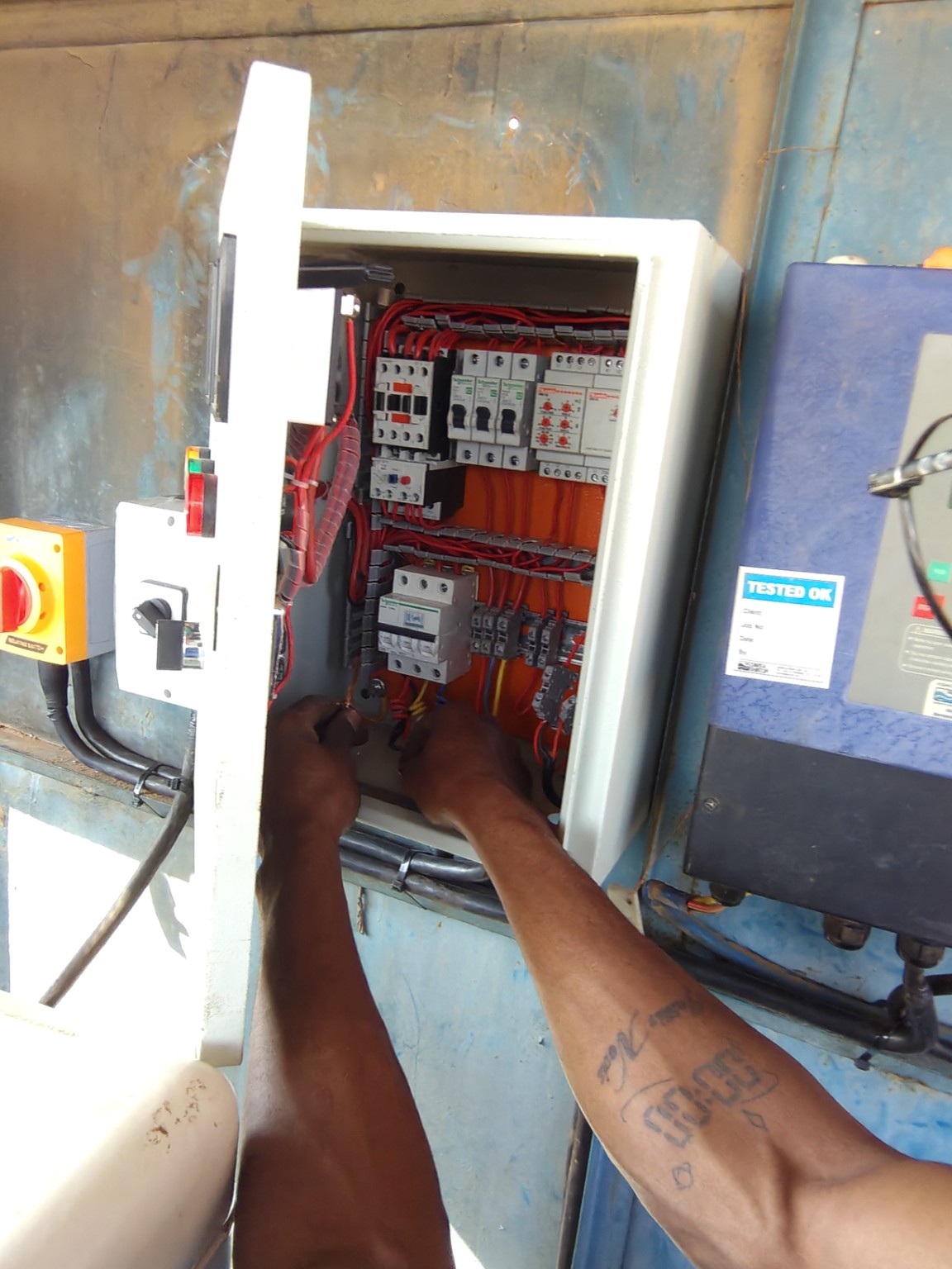 Electrical control panel installation